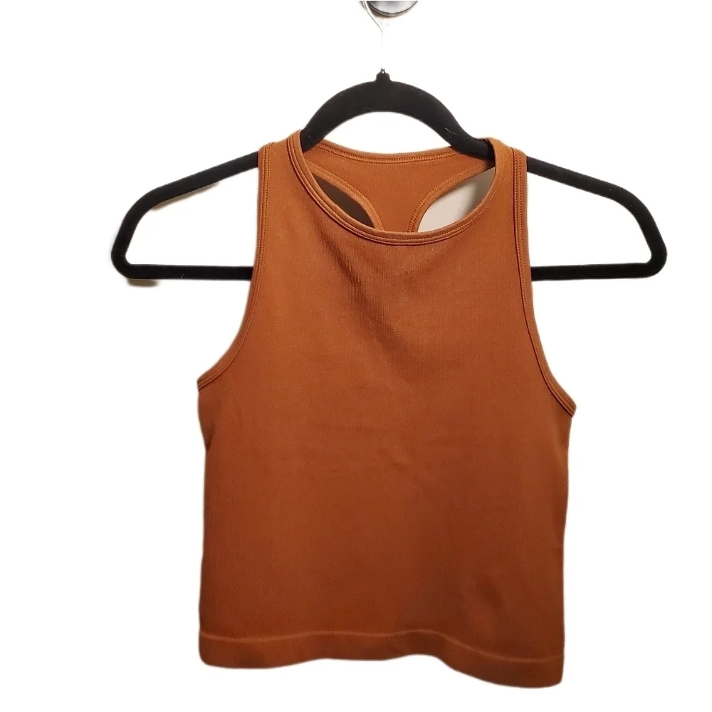 FREE PEOPLE 'Intimately' Nutmeg Brown Racerback Sleeveless Crop Top Tank XS / SM
